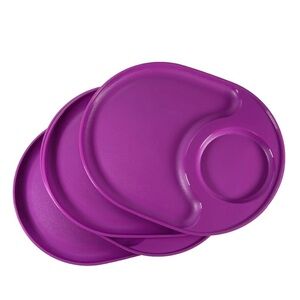 Tupperware Purple Divided Snack Tray Set 4